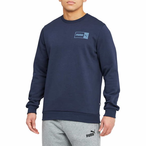 NWoT Puma Men's Crew Neck Fleece Pullover Logo Sweatshirt Navy Size M $40 CC162 - Picture 3 of 4